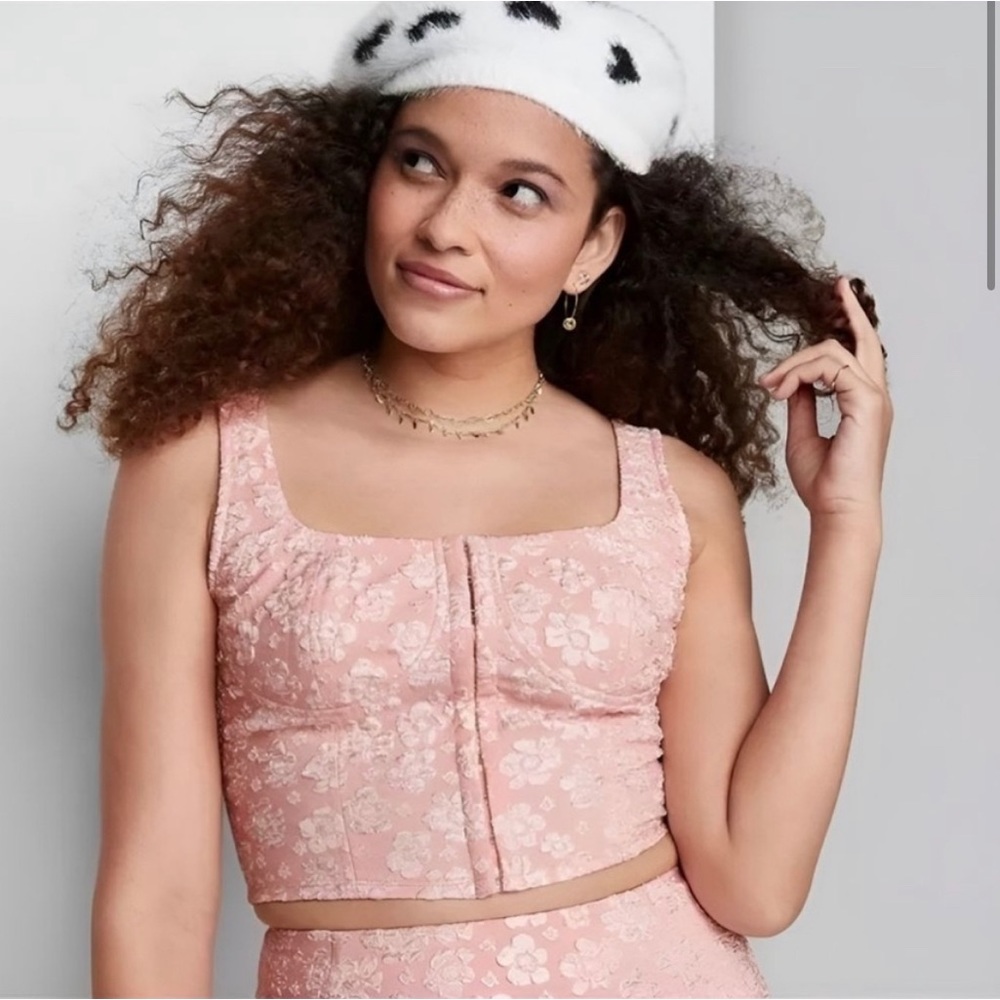 Pink Lace Corset Top